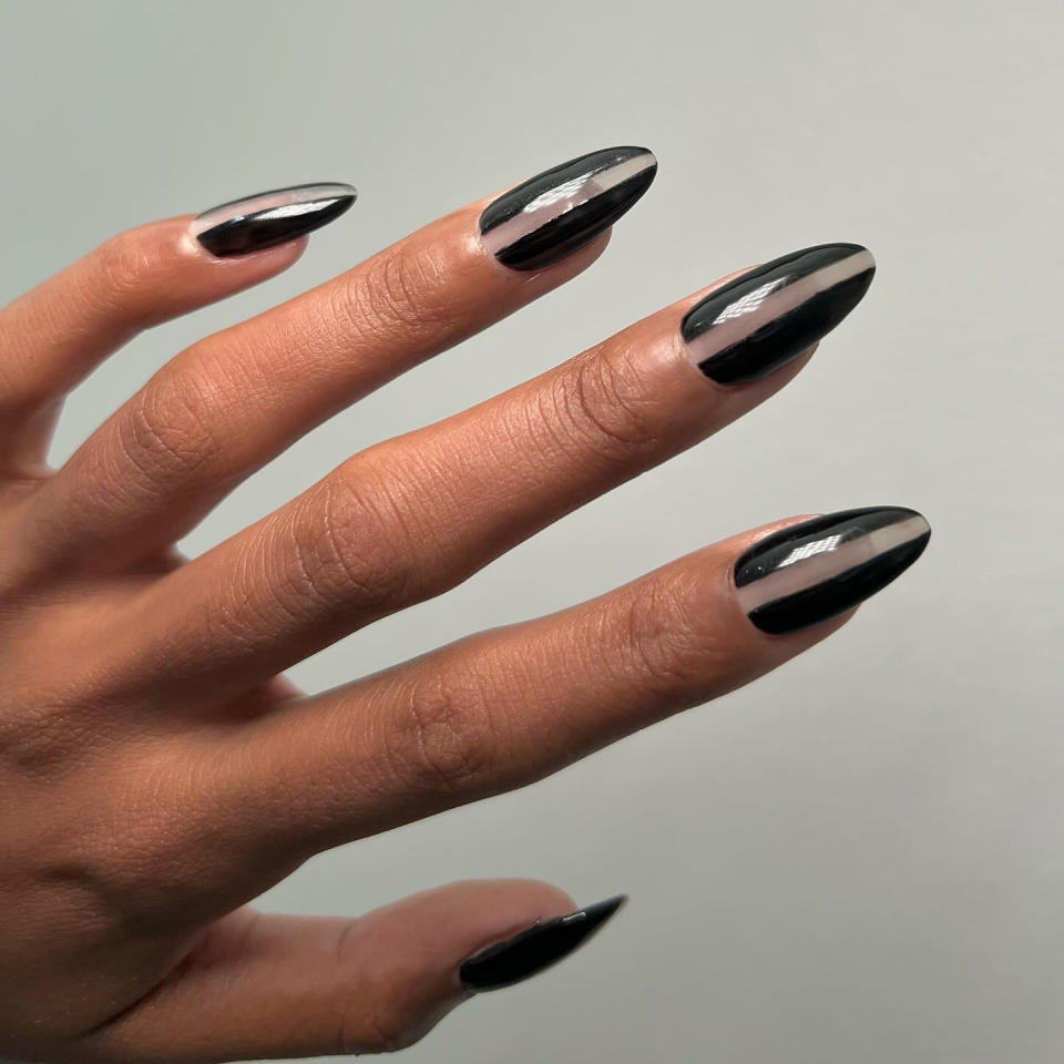 Black Negative Space Nails