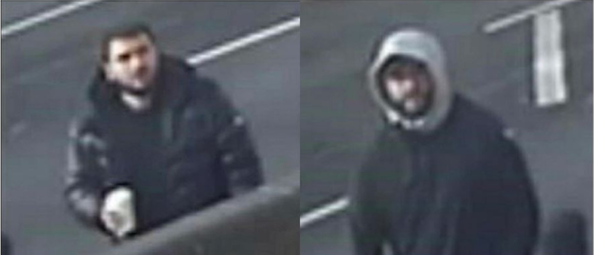 A CCTV image of men sought in connection with a theft of luxury handbags in Mill Hill 