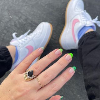 Neon green nail design