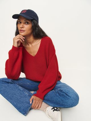 Ellery Cashmere Blend Oversized V-Neck Sweater