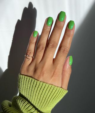 Neon green nail design