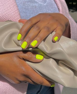 Neon green nail design