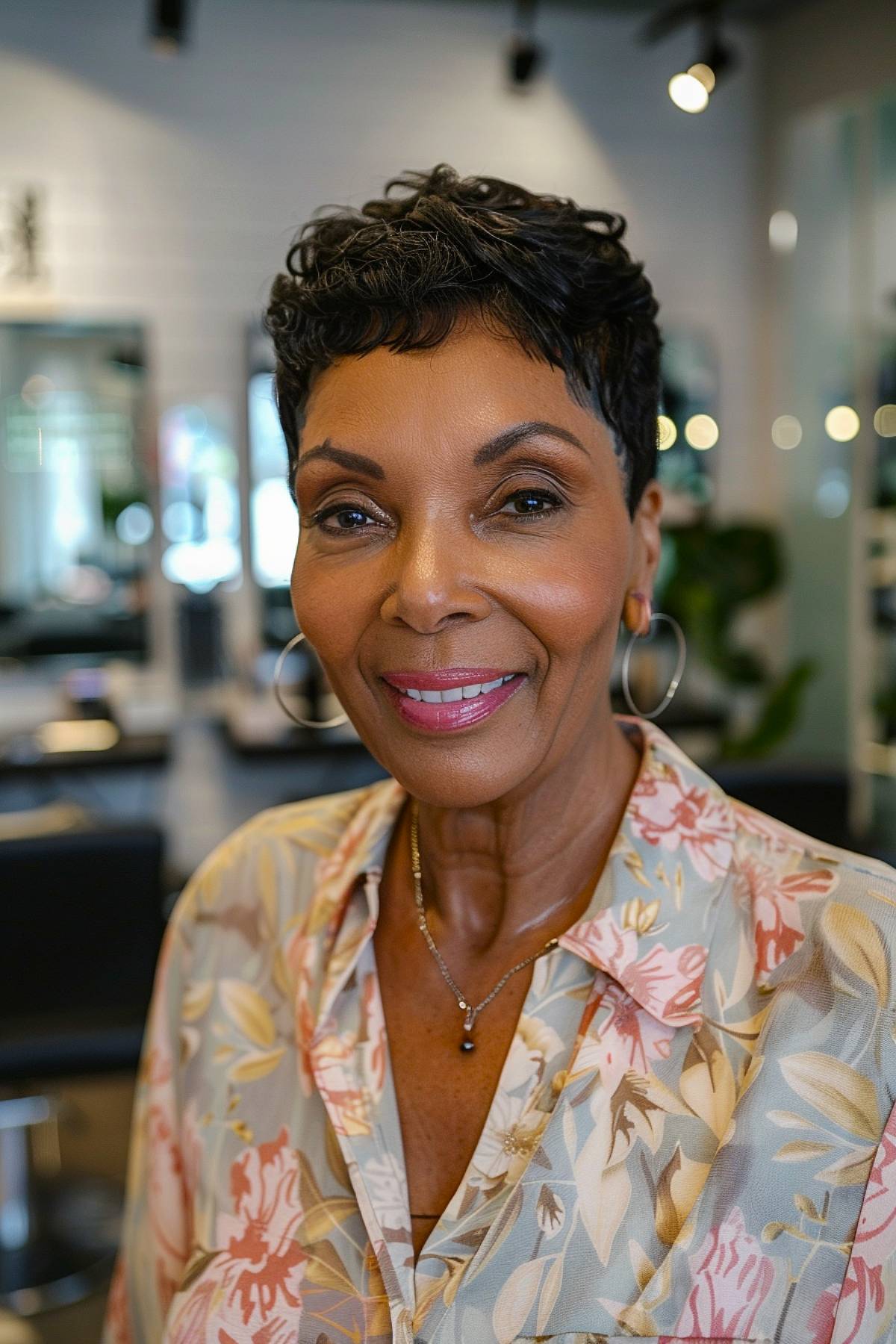 Short pixie cut for Black women over 60