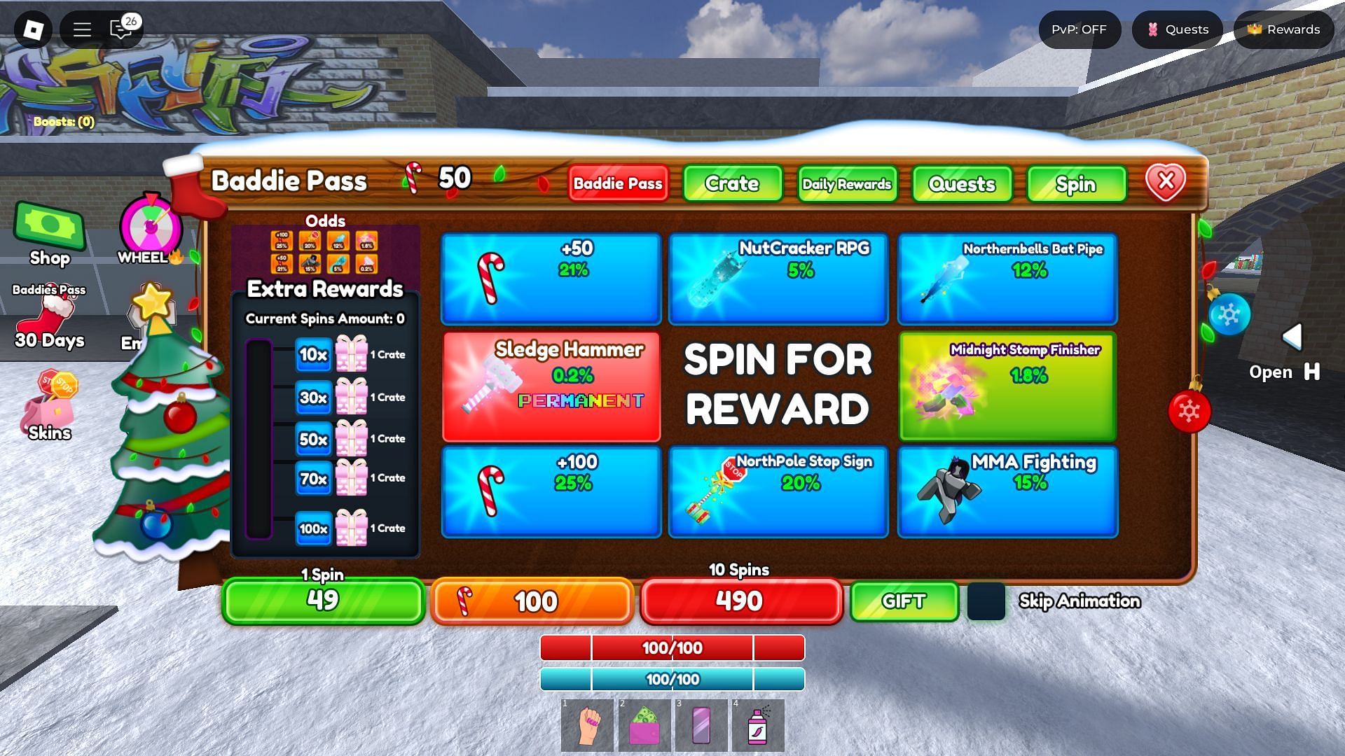 The Spin menu (Image via Roblox)