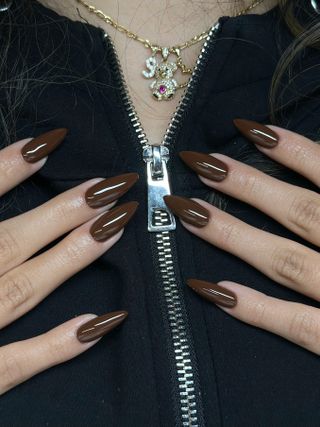 solid brown nails