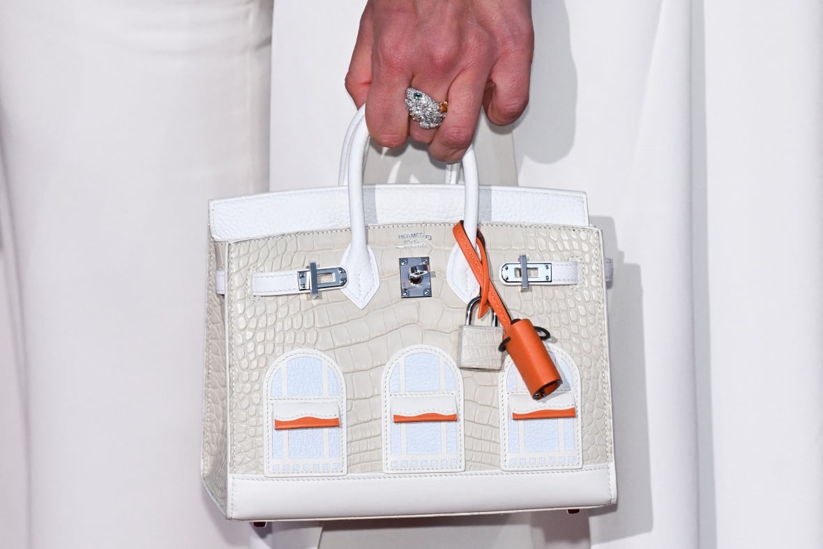 A fancy white purse