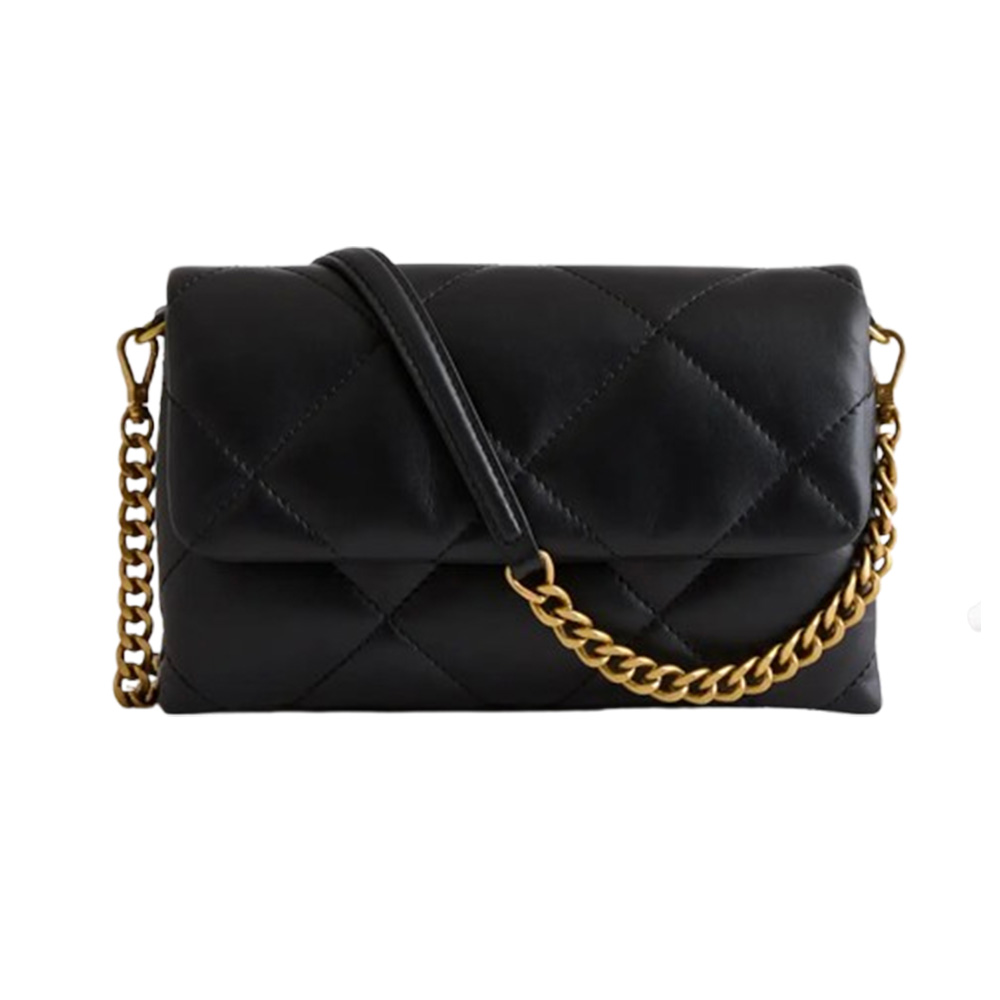 Quince Italian Leather Diamond Quilted Wallet Crossbody