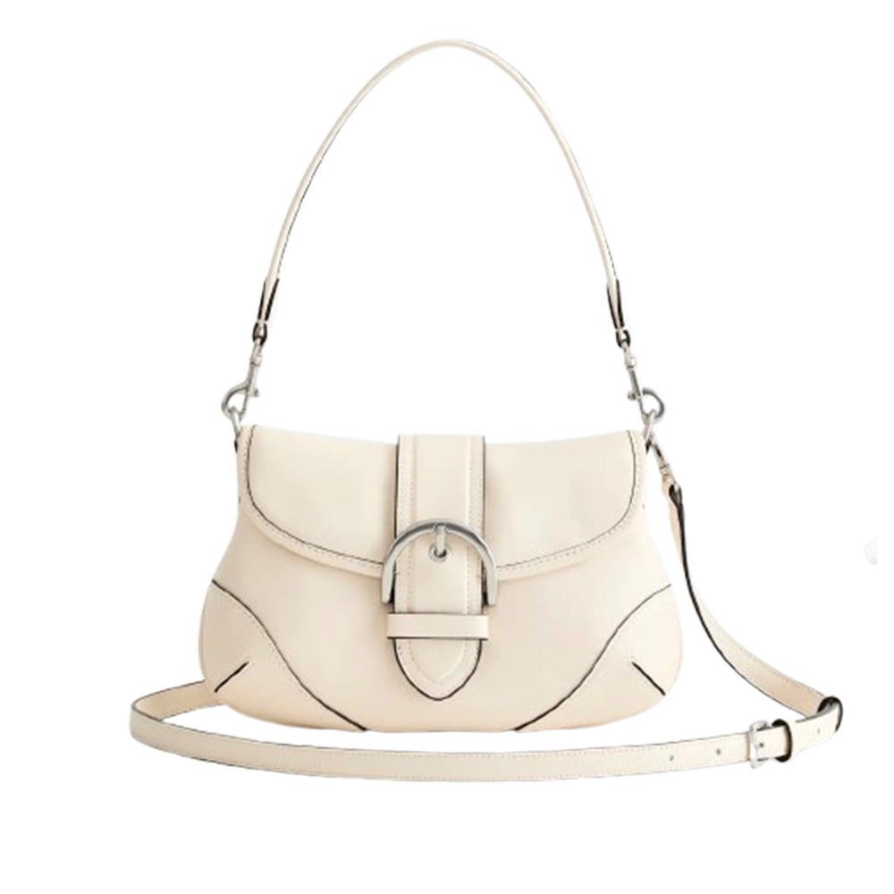 Quince Italian Leather Buckle Detail Shoulder Bag