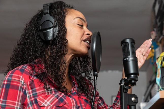 *METRO* Spoken word artist Denetta Copeland, 47, who has MS, is releasing an R&B album, pictured at her home in Leeds, West Yorks, Mar 5 2025.