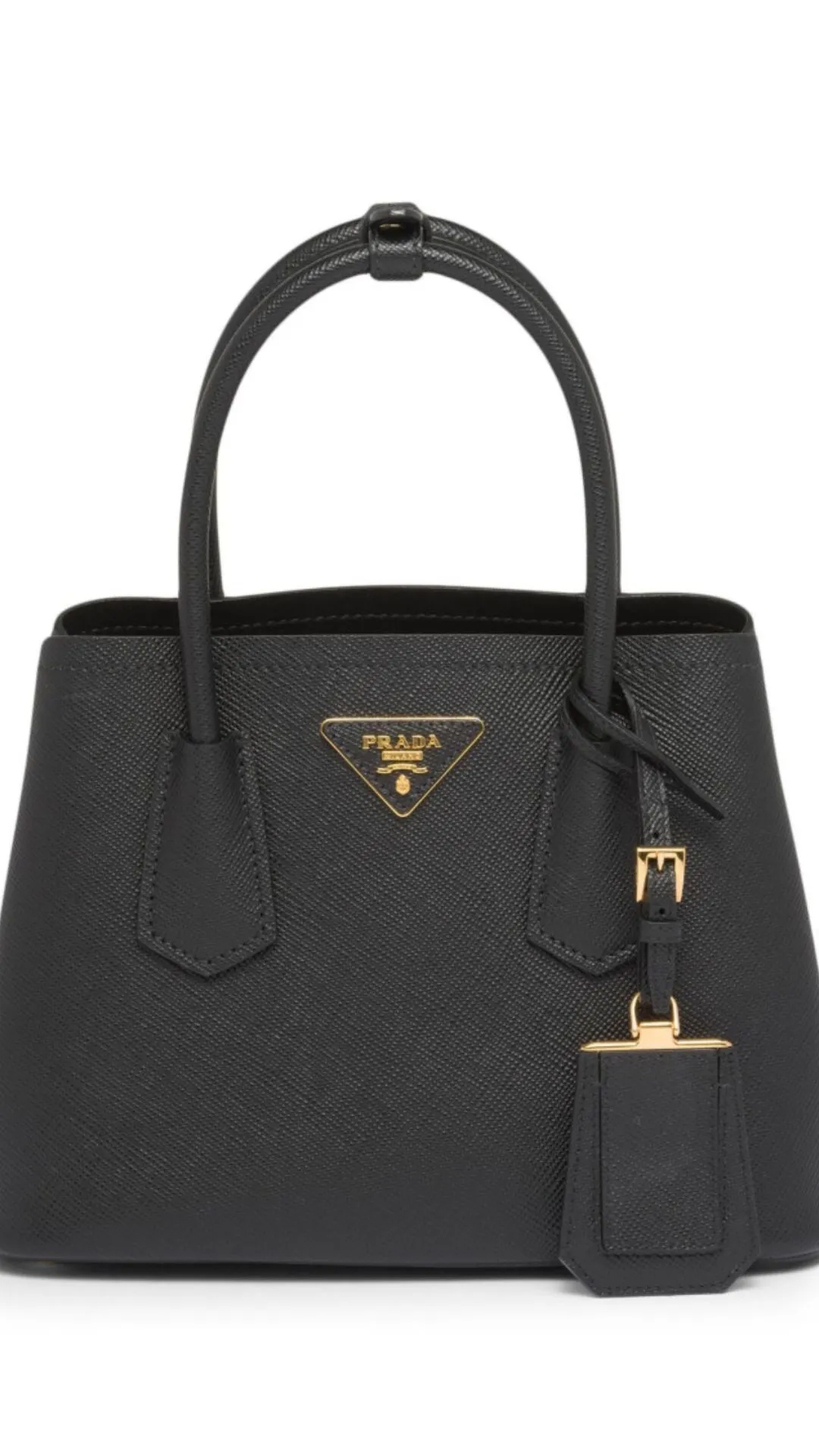 Prada Double Tote Bag is spacious yet elegant. This structured tote is perfect for everyday luxury with dual compartments and a clean design.