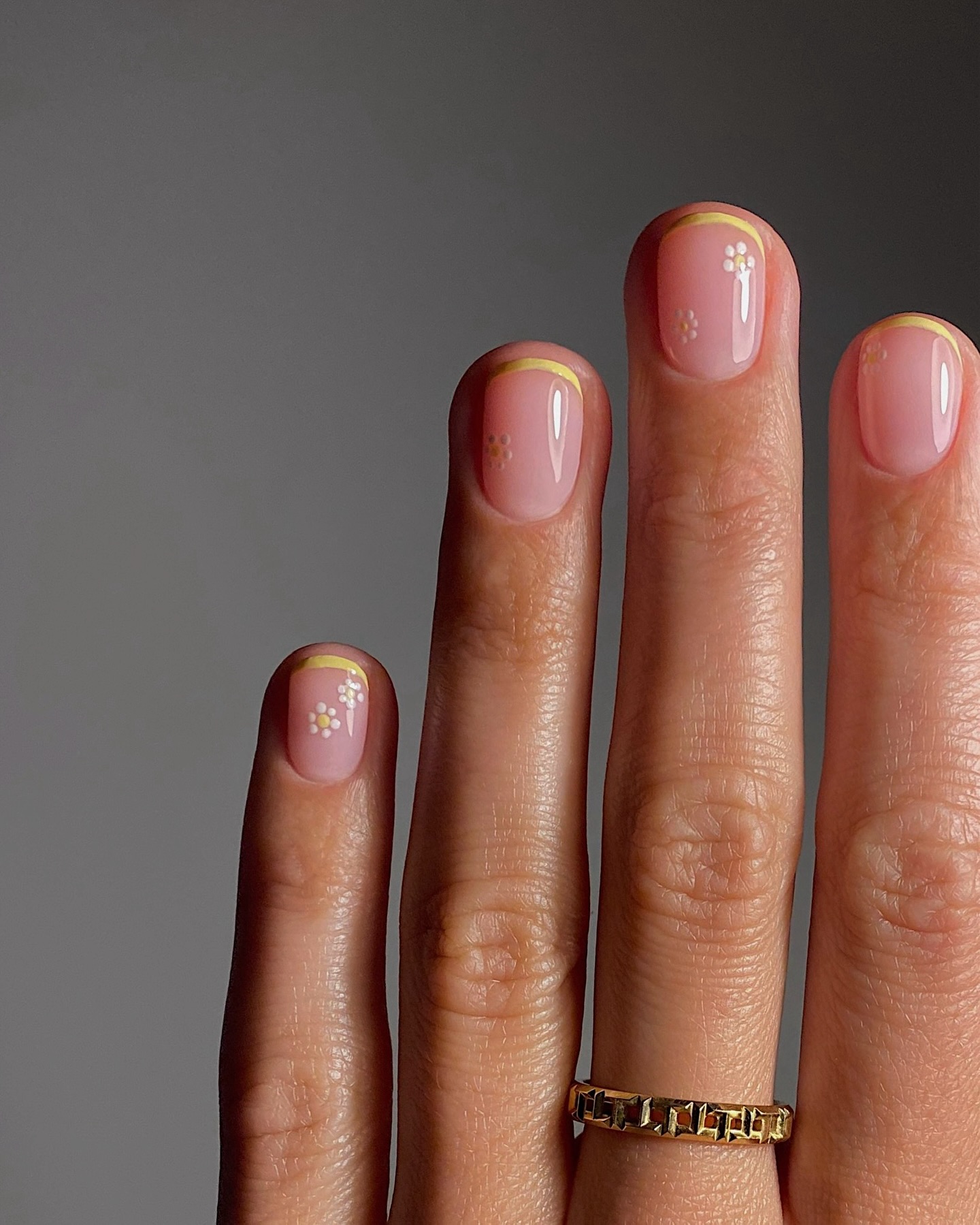 @matejanova yellow French tip nails