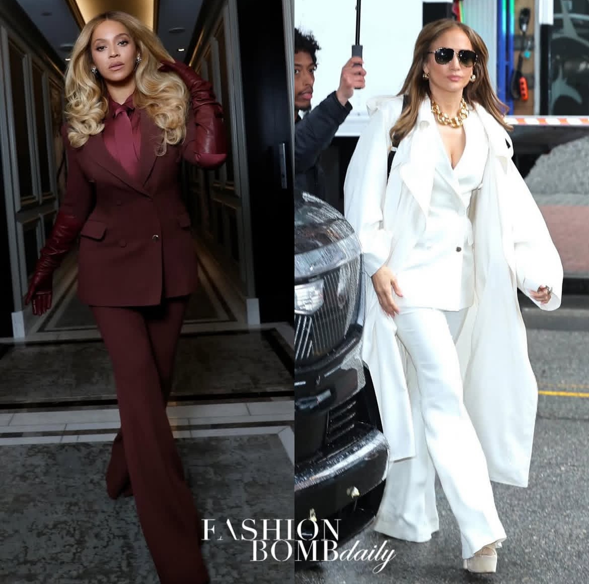 Celebs Love Rihanna And Kendrick Lamar In Celine Jeans Beyonce And JLO In Gabriela Hearst Blazers Kelly Rowland And Alicia Keys In Fear Of God Pinstripe Suits 2