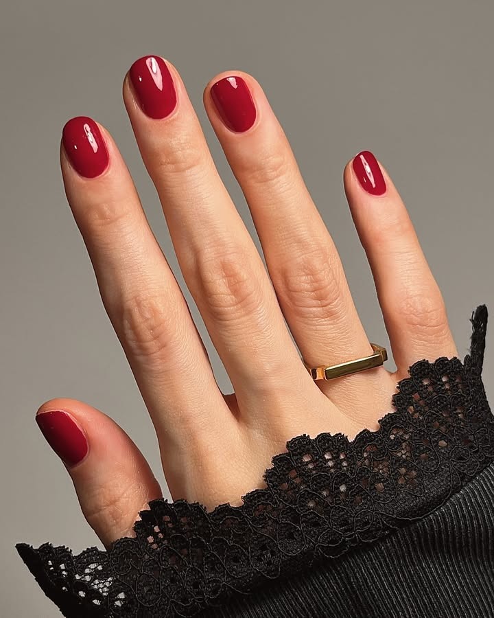 Red nails.