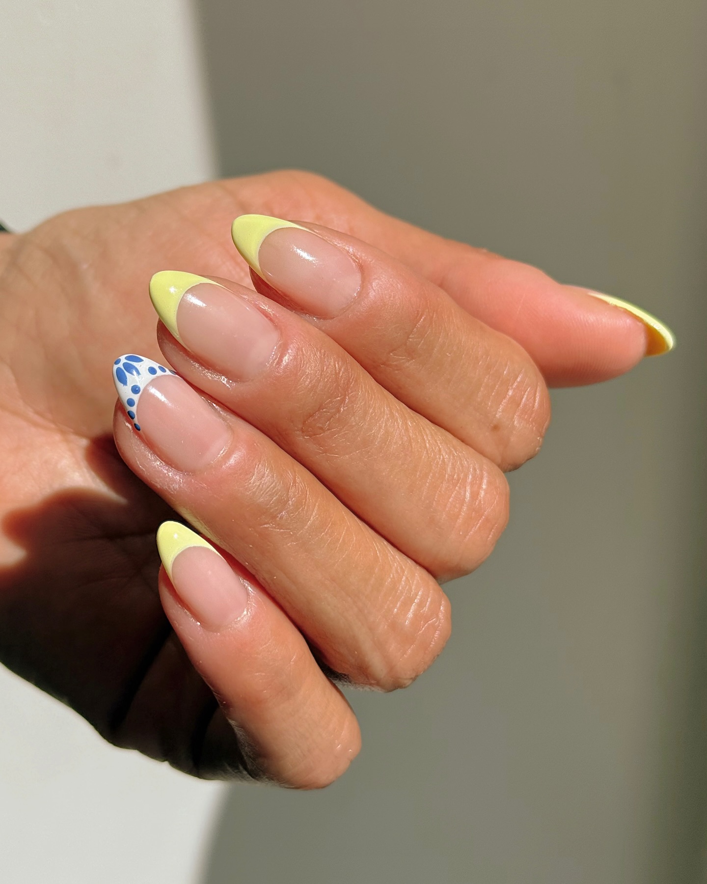 @nailartbyqueenie yellow French tip nails