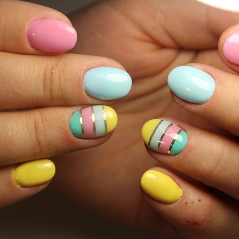 manicure in spring colors