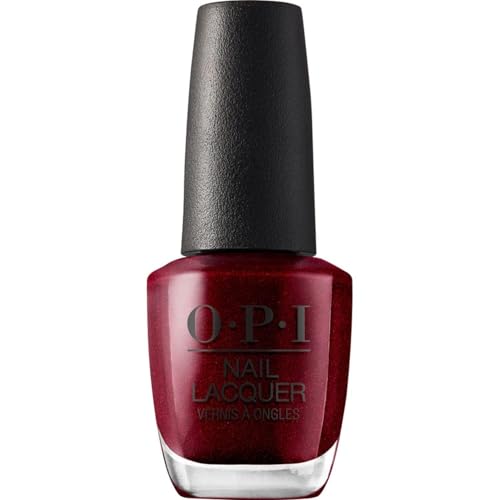 Opi Nail Lacquer I'm Not Really a Waitress | Opaque Dark Red Pearl Chip Resistant Nail Polish | Vegan, Fast Drying, Streak Free