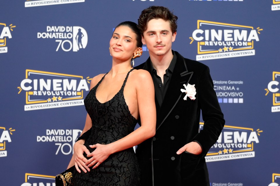 Kylie Jenner and Timothée Chalamet at the David di Donatello Awards.